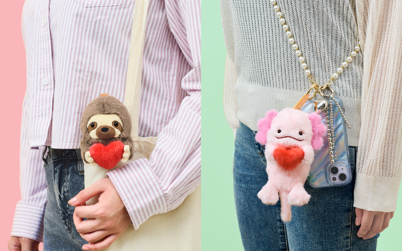 Funbarus POSTURE PAL Bag Charm Sloth / Calico Cat / Duck / Rabbit / Shiba Inu / Axolotl