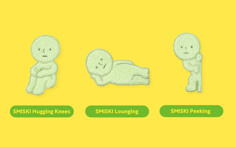 SMISKI Embroidery Sticker Hugging Knees / Lounging / Peeking