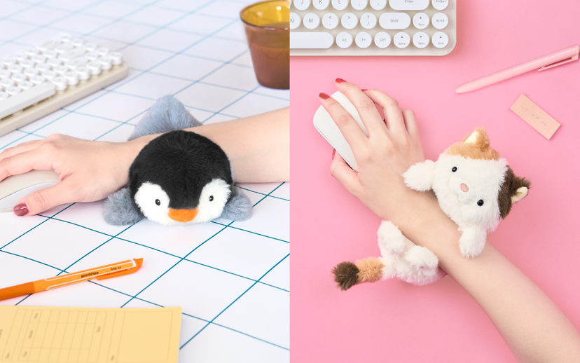 Posture Pal Wrist Cushion Sloth / Calico cat / Axolotl / Penguin